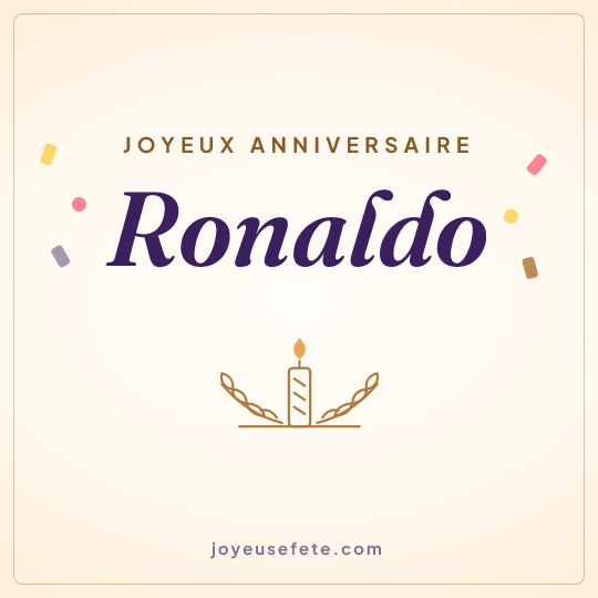 Image carrée « Joyeux anniversaire Ronaldo » pour WhatsApp