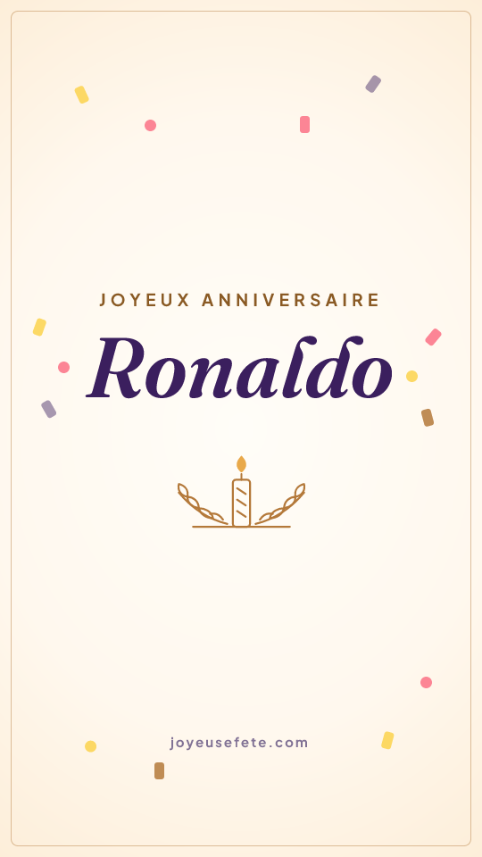 Image « Joyeux anniversaire Ronaldo » au format story
