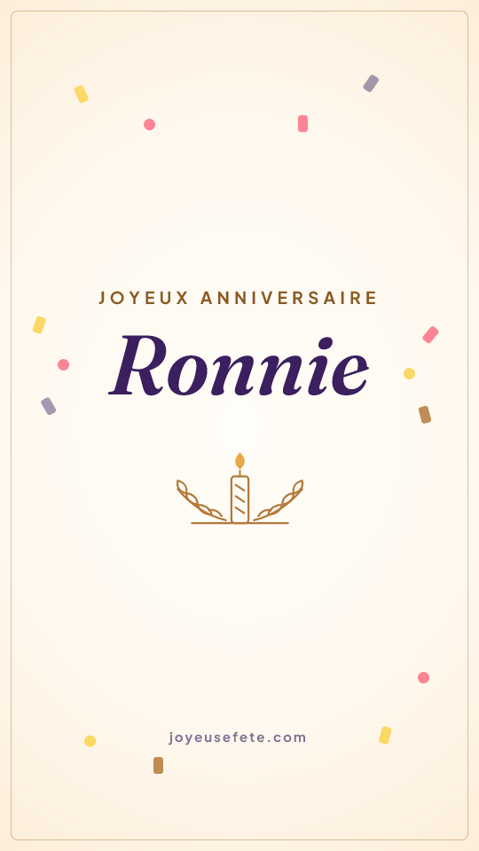 Image « Joyeux anniversaire Ronnie » au format story
