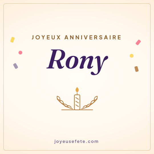 Image carrée « Joyeux anniversaire Rony » pour WhatsApp