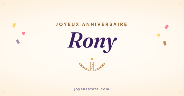 Image « Joyeux anniversaire Rony » au format large