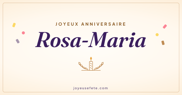 Image « Joyeux anniversaire Rosa-Maria » au format large