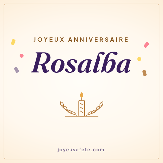 Image carrée « Joyeux anniversaire Rosalba » pour WhatsApp