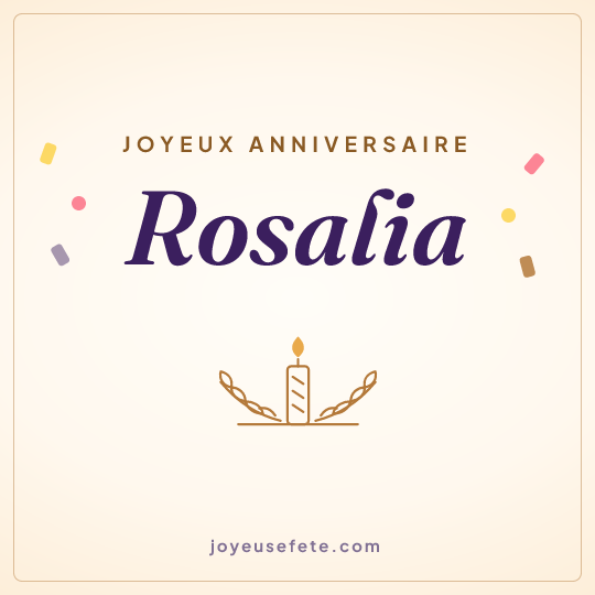 Image carrée « Joyeux anniversaire Rosalia » pour WhatsApp