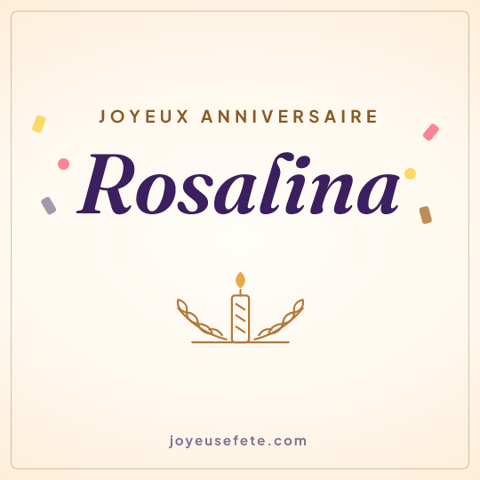 Image carrée « Joyeux anniversaire Rosalina » pour WhatsApp