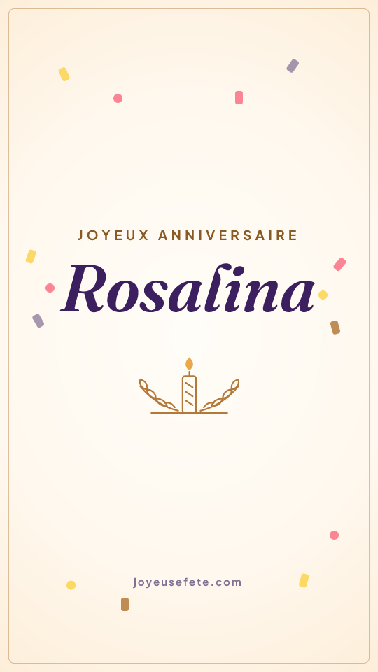 Image « Joyeux anniversaire Rosalina » au format story