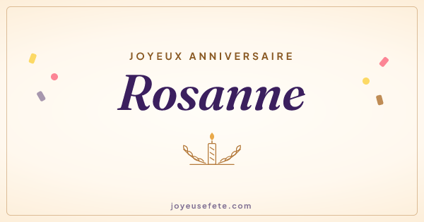 Image « Joyeux anniversaire Rosanne » au format large