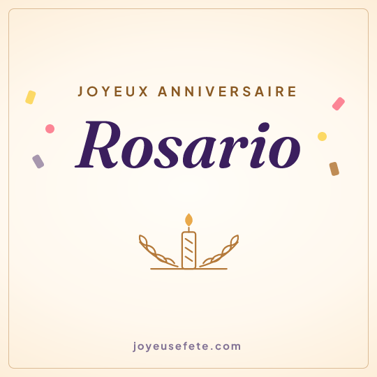 Image carrée « Joyeux anniversaire Rosario » pour WhatsApp
