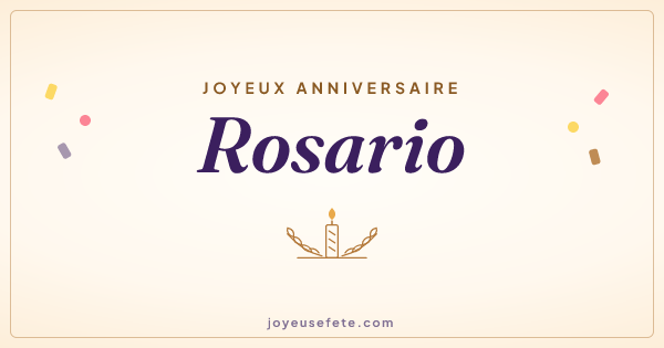 Image « Joyeux anniversaire Rosario » au format large