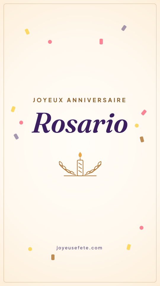 Image « Joyeux anniversaire Rosario » au format story