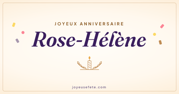 Image « Joyeux anniversaire Rose-Hélène » au format large