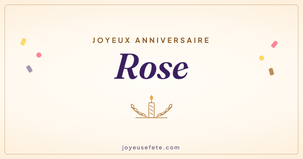 Image « Joyeux anniversaire Rose » au format large