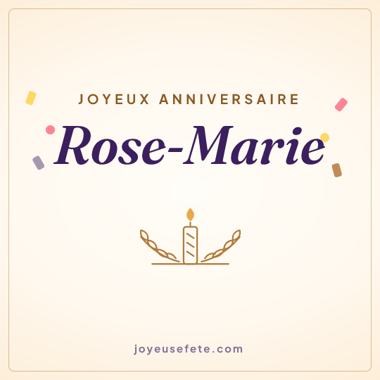 Image carrée « Joyeux anniversaire Rose-Marie » pour WhatsApp