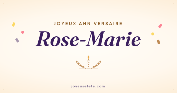 Image « Joyeux anniversaire Rose-Marie » au format large