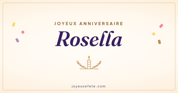 Image « Joyeux anniversaire Rosella » au format large