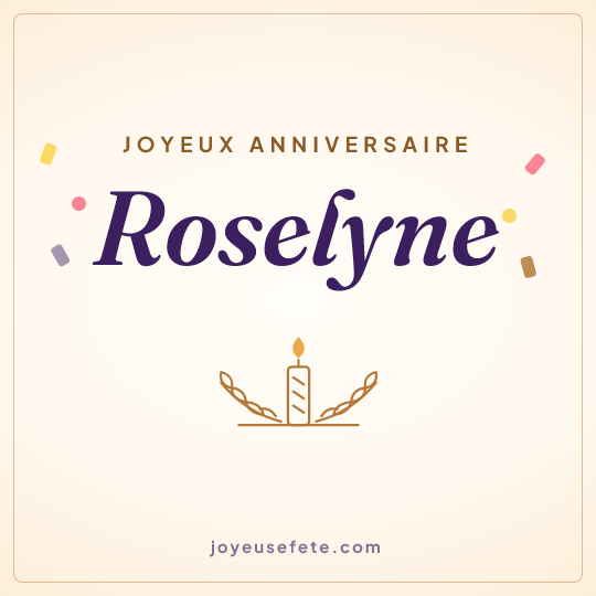 Image carrée « Joyeux anniversaire Roselyne » pour WhatsApp