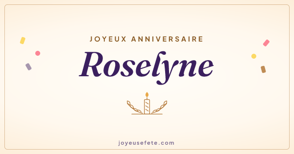 Image « Joyeux anniversaire Roselyne » au format large