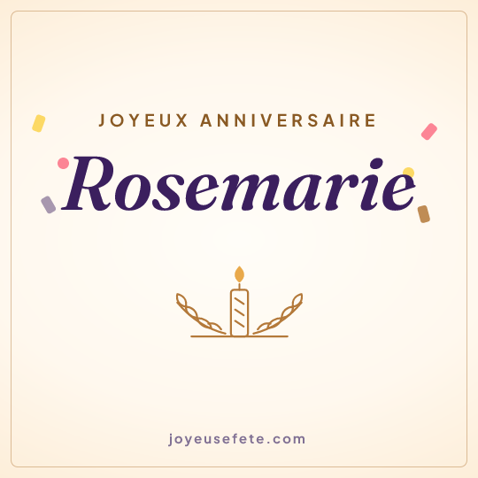 Image carrée « Joyeux anniversaire Rosemarie » pour WhatsApp