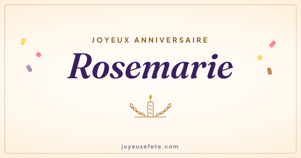 Image « Joyeux anniversaire Rosemarie » au format large