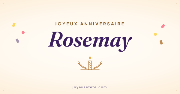 Image « Joyeux anniversaire Rosemay » au format large