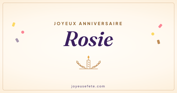 Image « Joyeux anniversaire Rosie » au format large
