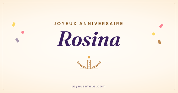 Image « Joyeux anniversaire Rosina » au format large