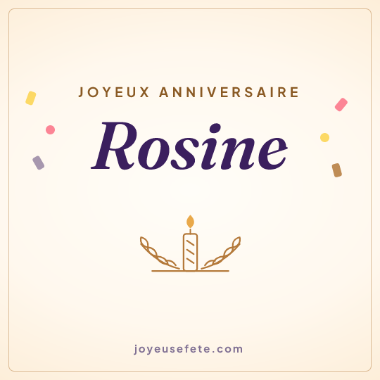 Image carrée « Joyeux anniversaire Rosine » pour WhatsApp