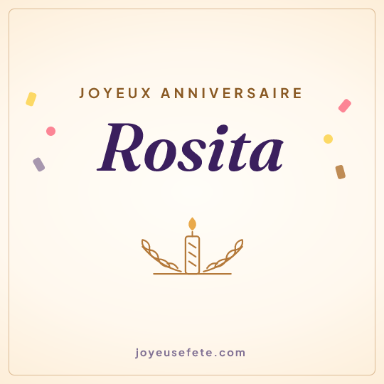 Image carrée « Joyeux anniversaire Rosita » pour WhatsApp