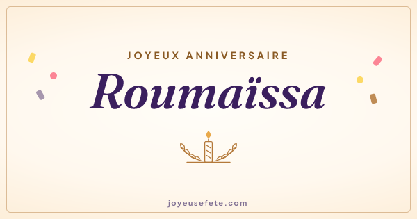 Image « Joyeux anniversaire Roumaïssa » au format large