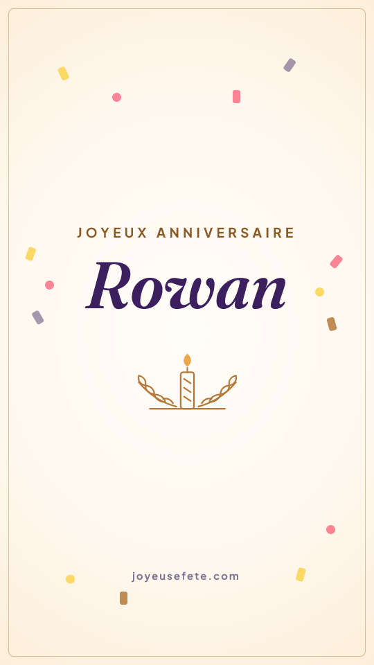 Image « Joyeux anniversaire Rowan » au format story