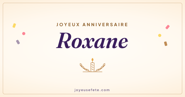 Image « Joyeux anniversaire Roxane » au format large