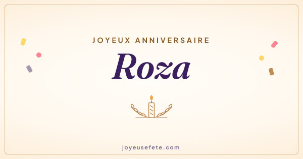 Image « Joyeux anniversaire Roza » au format large
