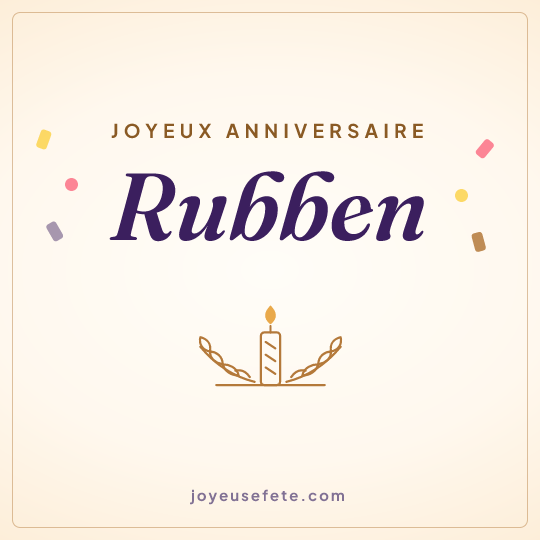 Image carrée « Joyeux anniversaire Rubben » pour WhatsApp