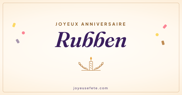Image « Joyeux anniversaire Rubben » au format large