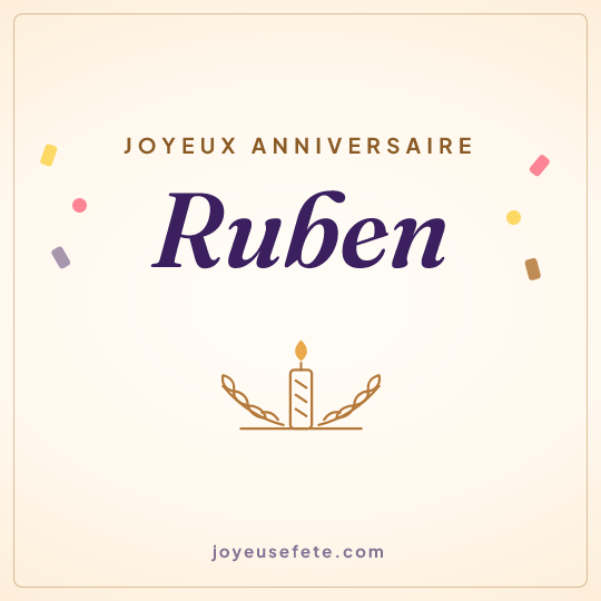 Image carrée « Joyeux anniversaire Ruben » pour WhatsApp