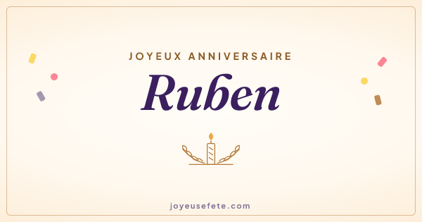 Image « Joyeux anniversaire Ruben » au format large