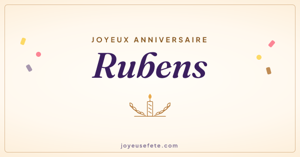 Image « Joyeux anniversaire Rubens » au format large