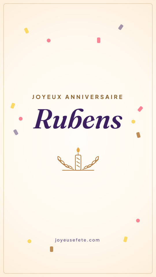 Image « Joyeux anniversaire Rubens » au format story
