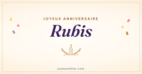 Image « Joyeux anniversaire Rubis » au format large