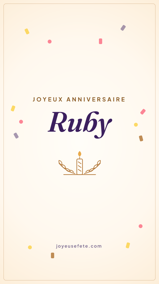 Image « Joyeux anniversaire Ruby » au format story