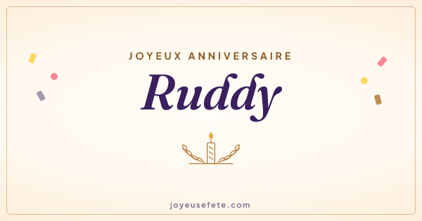 Image « Joyeux anniversaire Ruddy » au format large