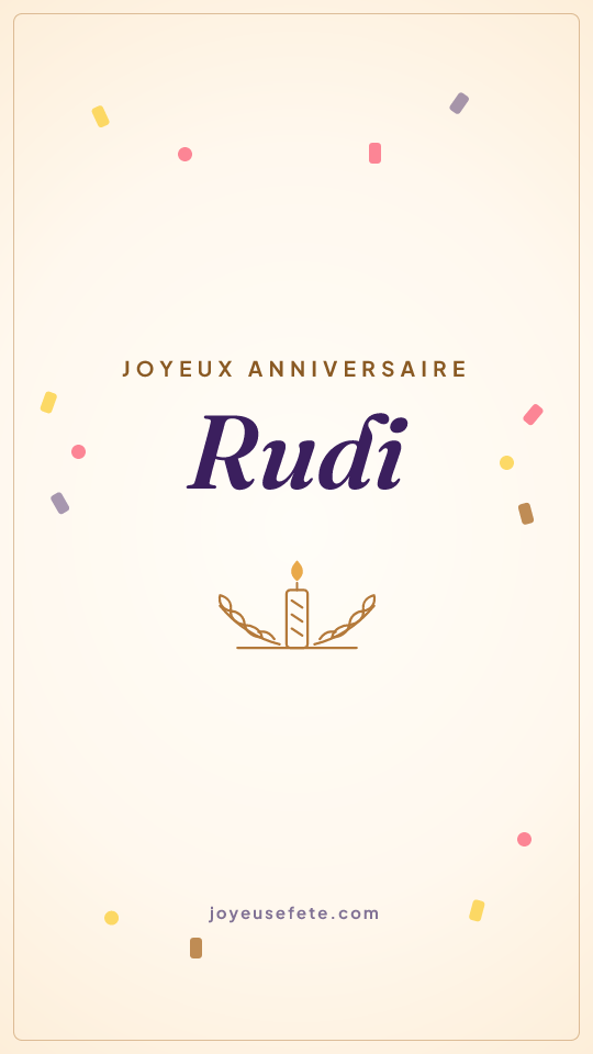Image « Joyeux anniversaire Rudi » au format story