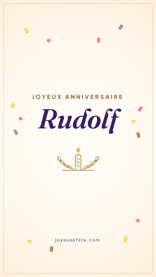 Image « Joyeux anniversaire Rudolf » au format story