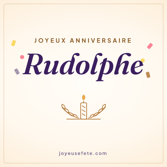 Image carrée « Joyeux anniversaire Rudolphe » pour WhatsApp