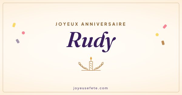 Image « Joyeux anniversaire Rudy » au format large