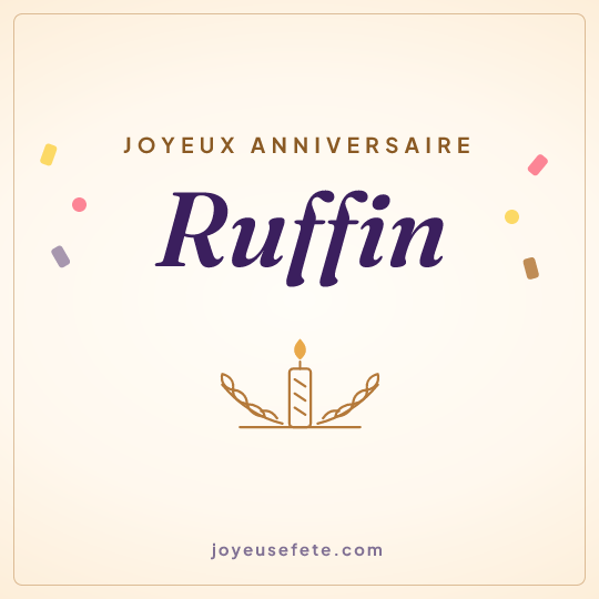 Image carrée « Joyeux anniversaire Ruffin » pour WhatsApp