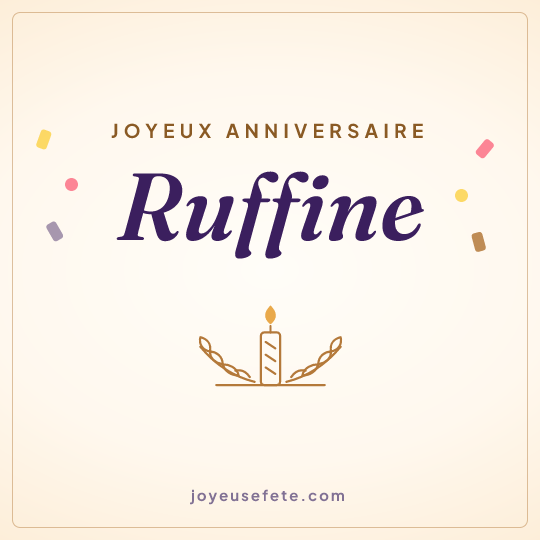 Image carrée « Joyeux anniversaire Ruffine » pour WhatsApp