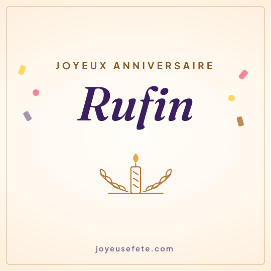Image carrée « Joyeux anniversaire Rufin » pour WhatsApp