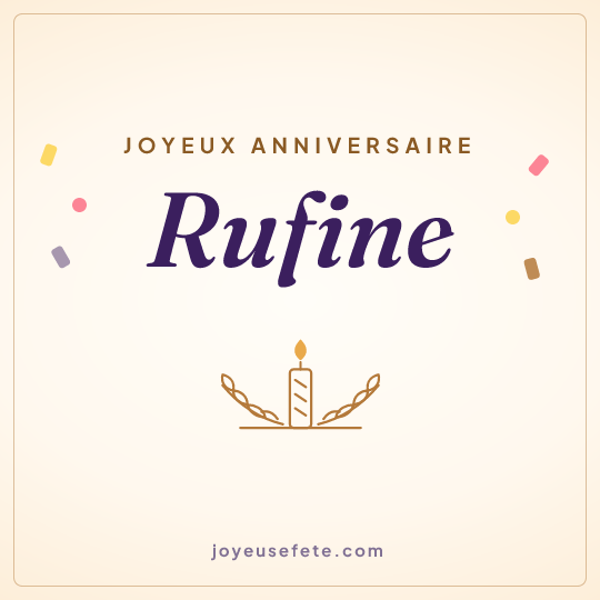 Image carrée « Joyeux anniversaire Rufine » pour WhatsApp