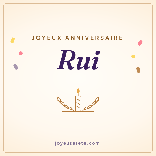 Image carrée « Joyeux anniversaire Rui » pour WhatsApp